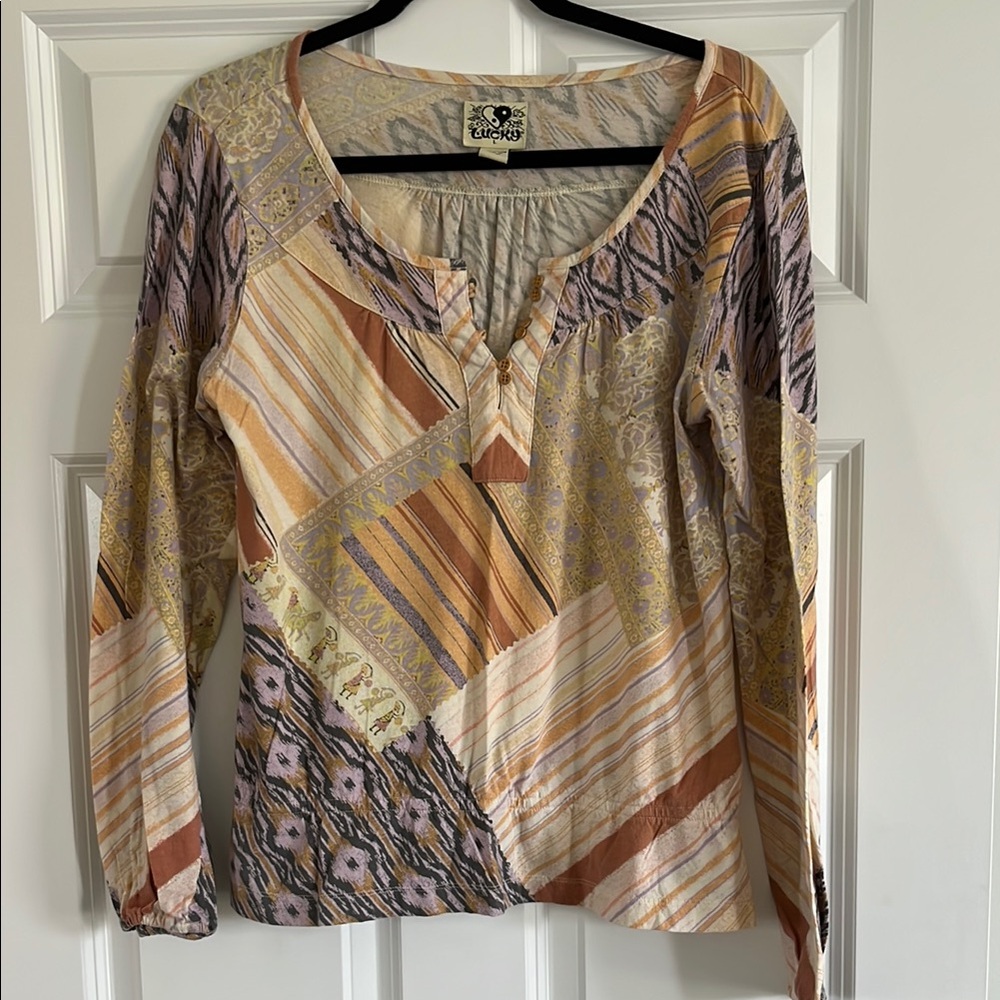 Lucky Brand Long Sleeve 100% Cotton Size Large Shirt